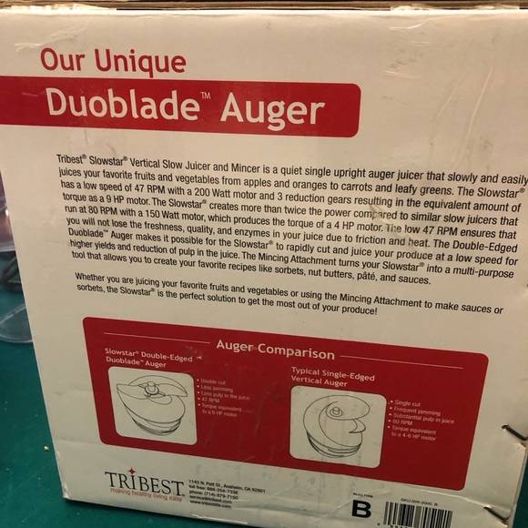 Tribest slow star sw-2000 vertical slow juicer and mincer - Picture 6 of 9